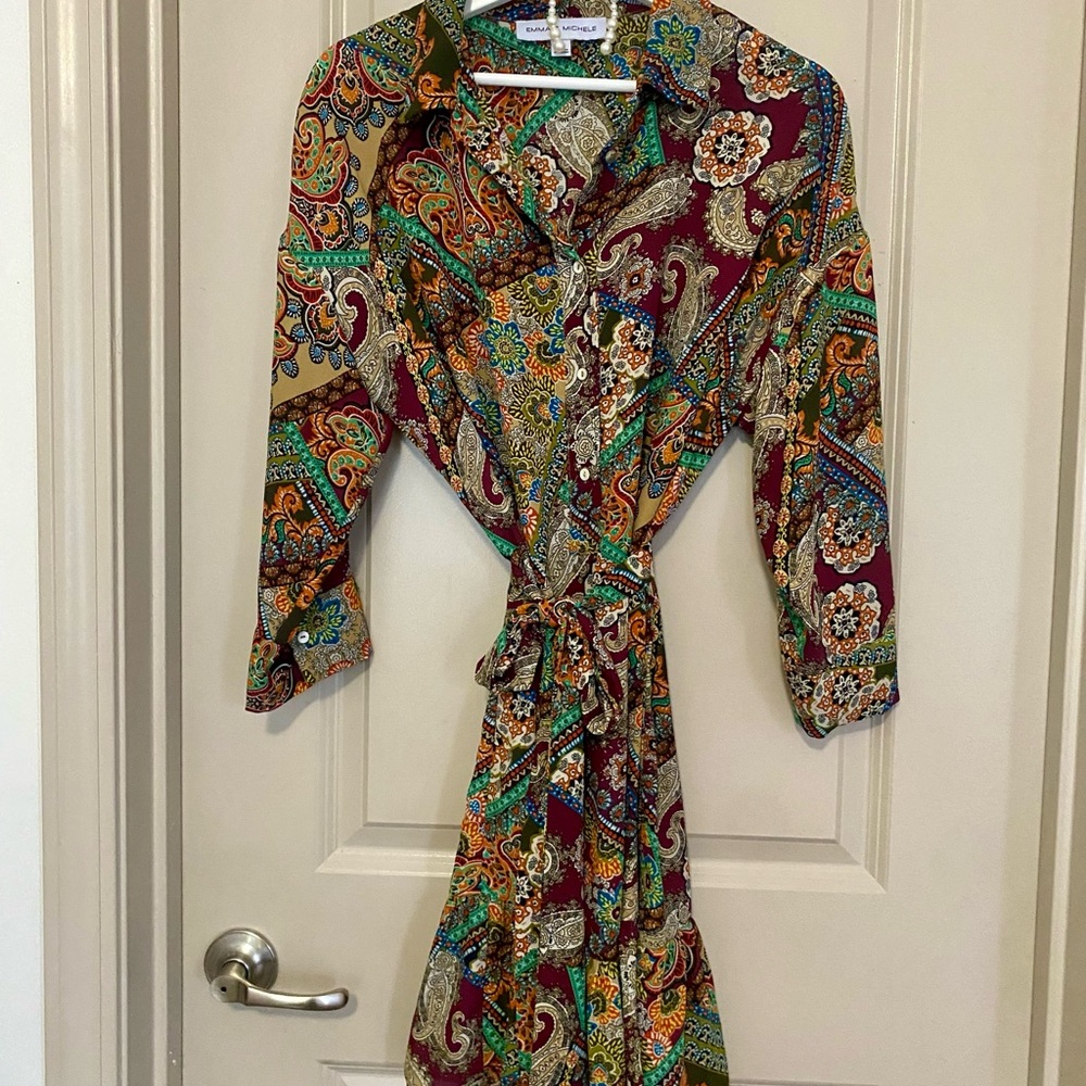Emma & Michele Multicolor Paisley Dress